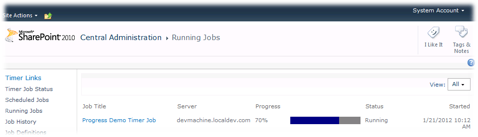 Create a simple timer job in sharepoint 2010